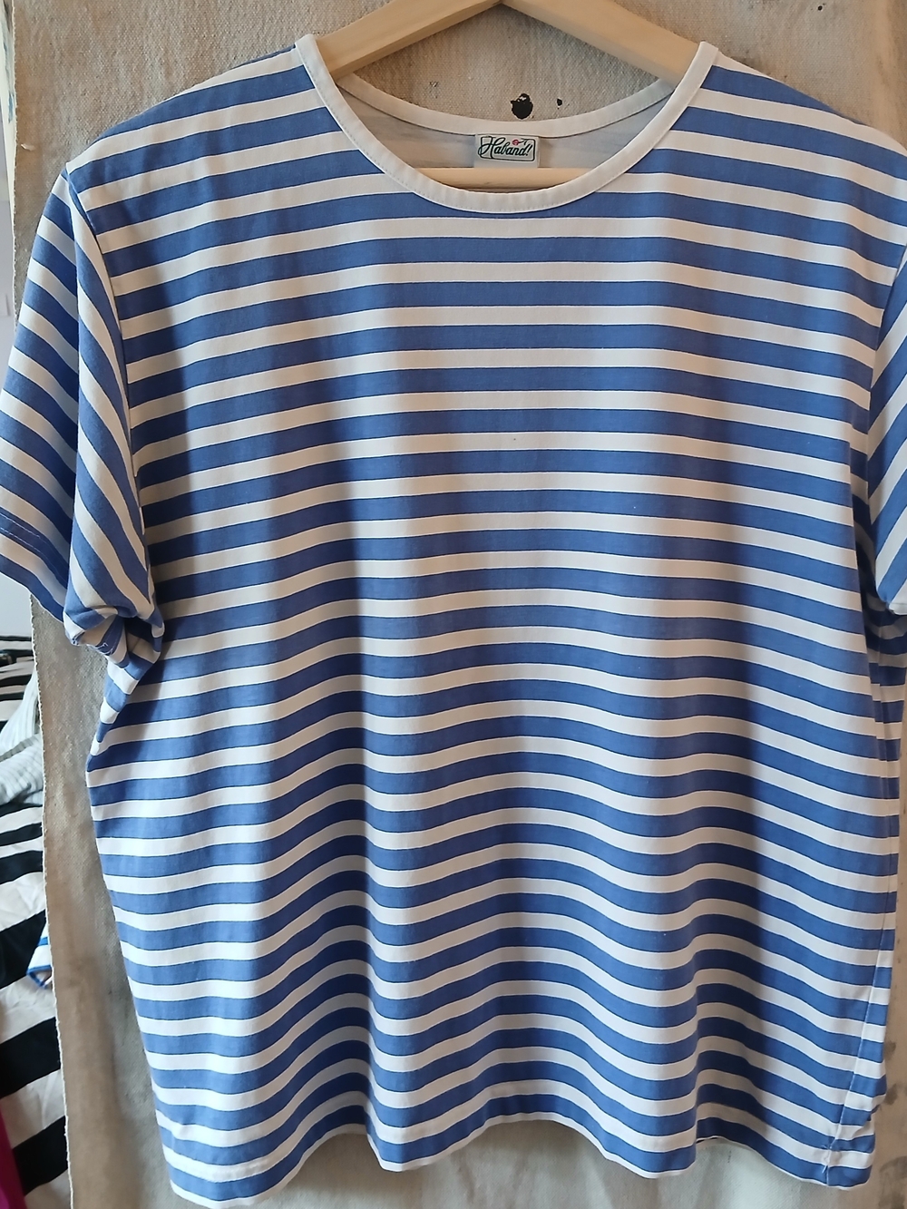 Classic Vintage Blue and White Stripe T-Shirt